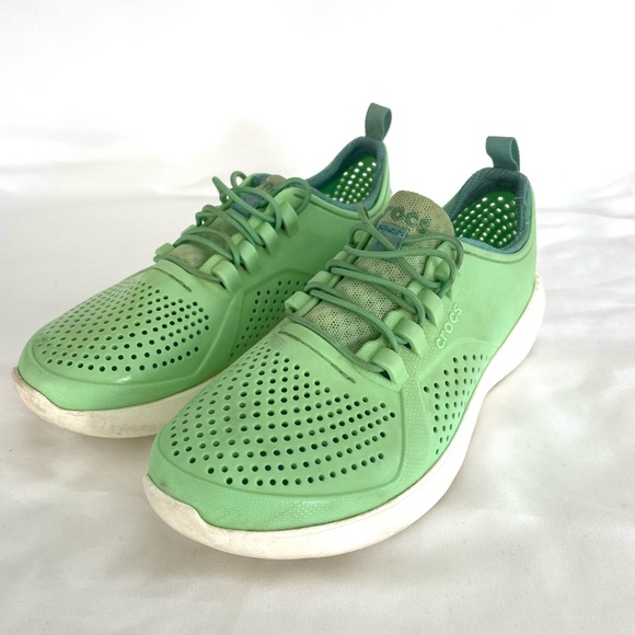 Crocs Literide Pacer K Girls US Size J2 Mint White - Picture 1 of 12